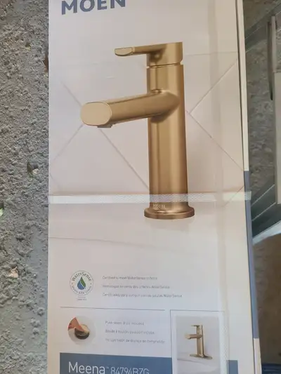 2 MOEN MEENA GOLD WASHROOM FAUCETS, View more