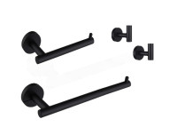 NEW-4 Pcs wall mounted set (Tissue holder/Towel bar/2 Hooks)