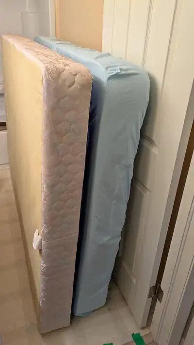 Free give Old but well functional double mattress and box $0, View more