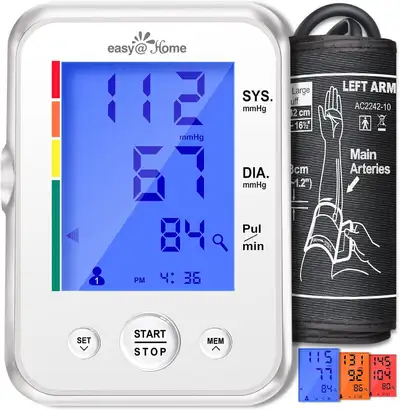 Easy@Home Automatic Blood Pressure Monitor - Large Cuff, View more