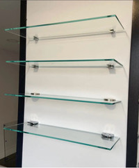 Custom glass shelves