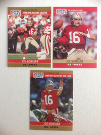 Joe Montana San Francisco 49's Football Cards (3) Proset
