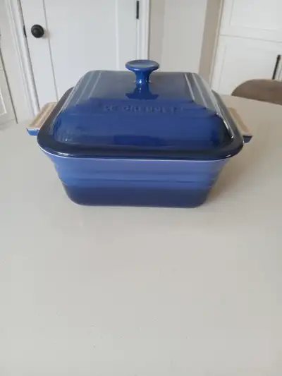 Le Creuset 3 Qt Cobalt Blue Stoneware Square Casserole Baking, View more