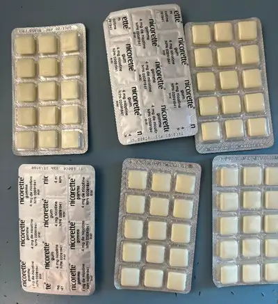 Six packs of Extreme Chill Mint Nicorette gum 4 mg