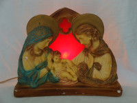 Lampe en de Plâtre Vintage Chalkware Religious TV Lamp