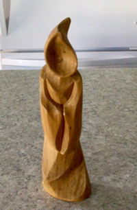 Jean-Marc Morin  Sculpture sur bois art populaire Moine