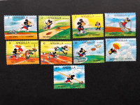 TIMBRES SÉRIE COMPLÈTE, ANGUILLA 1984, DISNEY, OLYMPIQUES.