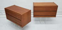 Pair of teak nightstands / bedside tables / cabinets 