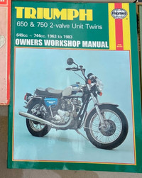 Haynes repair manual- triumph 650 & 750-2 valve twin 1963-1983