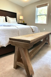 Oak wood bench