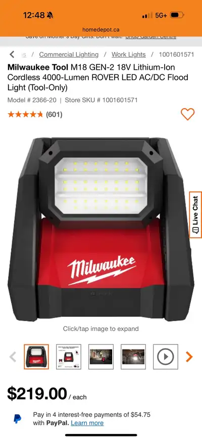 Milwaukee M18 GEN-2 4000-Lumen ROVER LED Flood Light (Tool-Only), View more