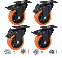 4 pk   4” caster wheels with locking wheels 