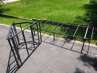 Two metal folding beds, View more