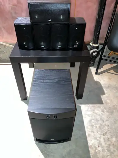 $300 or best offer. Includes x4 PSB Alpha LR1, x1 Alpha CLR1 (centre speaker), SubSeries1 subwoofer,...