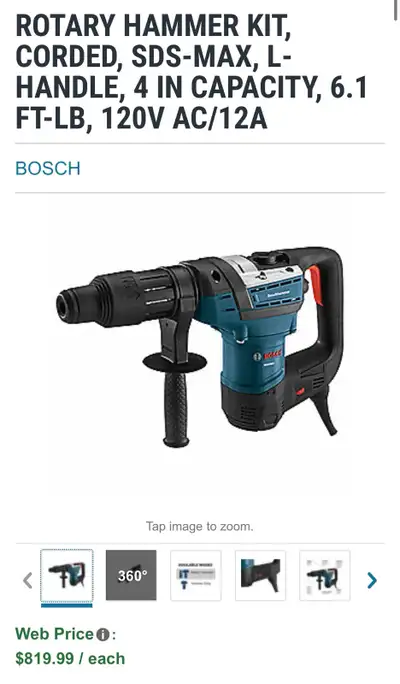 HEAVY DUTY BOOSH SDS MAX HAMMER DRILL LIKE NEW, View more