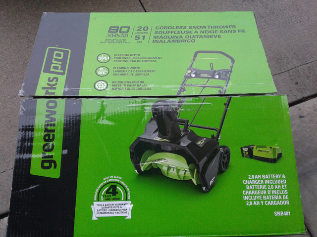 Just reduced  Cordless Snowblower 80 volt battery in Lawnmowers & Leaf Blowers in Windsor Region