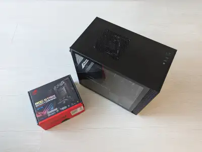 Mini ITX PC Case (NZXT H210) & Motherboard (Asus B550-i Gaming), View more