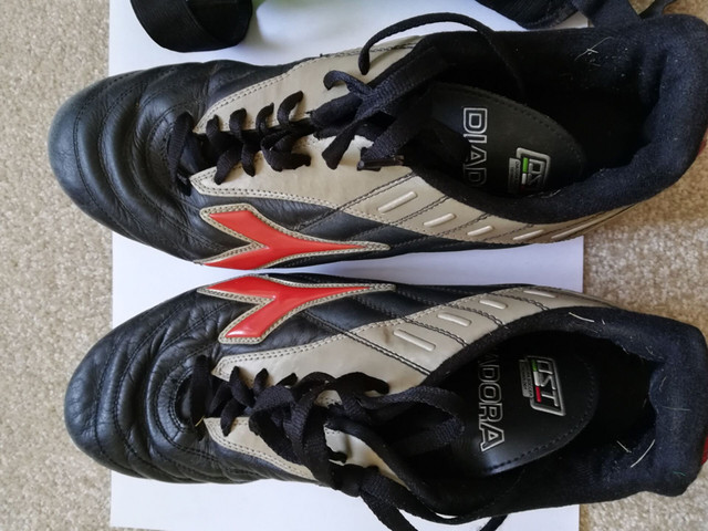 Men’s football /soccer shoe (cleats) Diadora &large shin guard in Soccer in Edmonton - Image 2