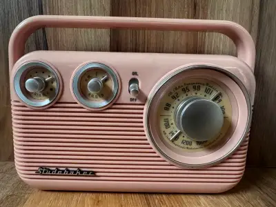 Retro Studebaker Portable AM/FM Radio Rose Gold, View more