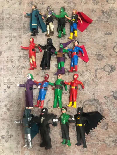 Selling a set of 16 Marvel/comic/superhero action figures that were custom painted/costumed. These a...