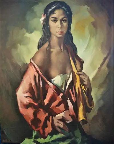 Domingo Huetos (1921 - 2005) LARGE OIL ON CANVAS PAINTING, View more