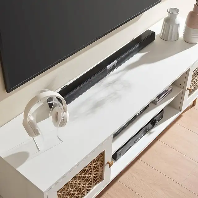 59" long Mid Century Modern White TV Stand for tv 65" in TV Tables & Entertainment Units in Markham / York Region - Image 3