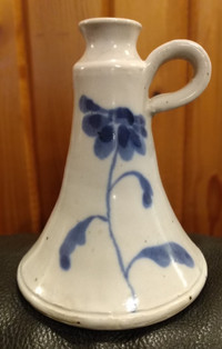Blue Salt Glazed Stoneware Saké Tokkuri, Bud Vase or ?