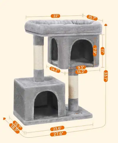 Feandrea Cat Tree, 33.1-Inch Cat Tower, L,, View more