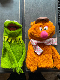 Vintage 1978 Kermit and Fozzie Puppets