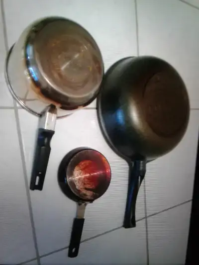 $10 total for all 3 pans / pots shown (used), View more