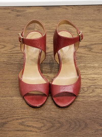 Nine West red wedge sandals - size 5