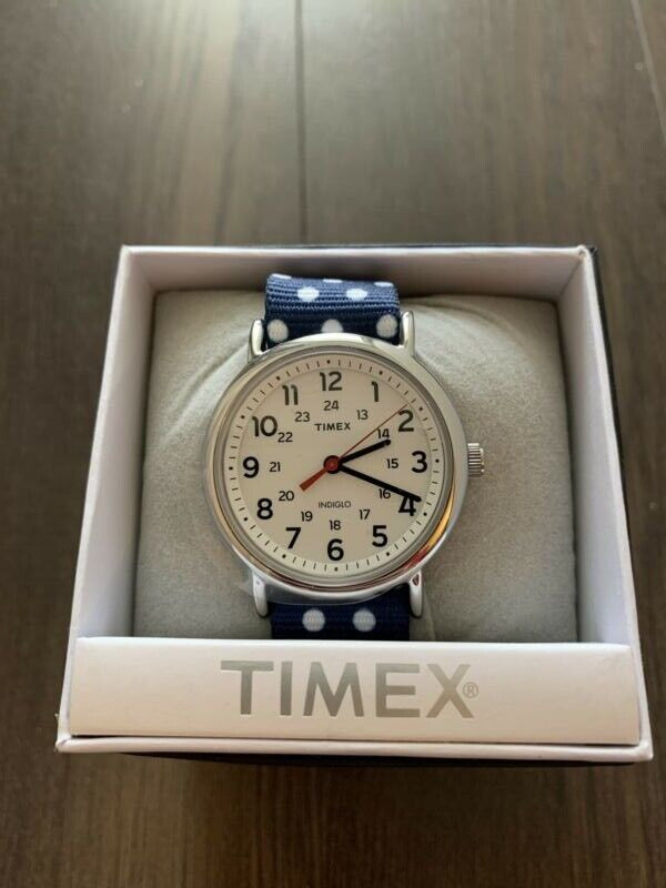 Unisex Timex Blue polka dots watch  in Jewellery & Watches in La Ronge