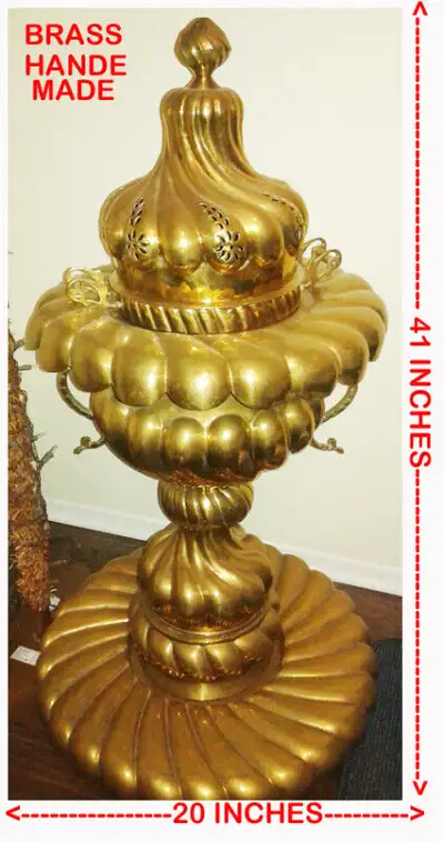BRASS Brazier / Mankal / Mangal - hand hammered large brass brazier story: Ancient times Mangals wer...