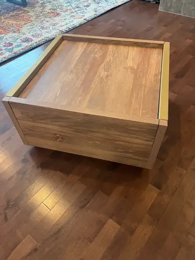 Coffee table with drawers on ends, wood look. Nearly new, purchased from Wayfair as seen in picture...