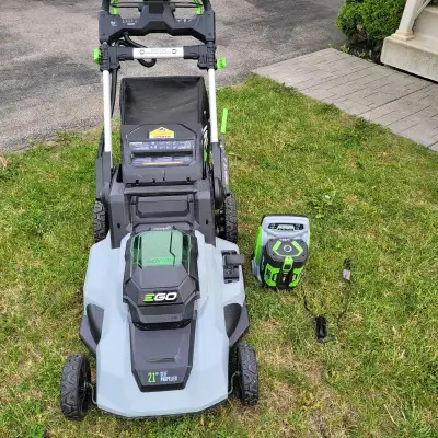 I have a EGO Self-Propelled Lawn Mower with 7.5ah battery & charger for sale. Included following too...