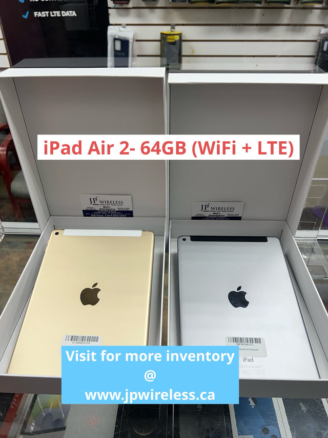 Apple IPad Air 2 | 64GB | WiFi + LTE | Unlocked | Open Box  in iPads & Tablets in Mississauga / Peel Region