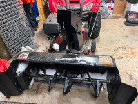 Homemade ATV snow blower.