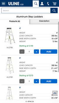 Used Feather lite 300lb capacity step ladders 