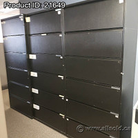 Black 6 Drawer Lateral File Cabinet
