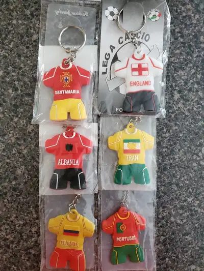 Cute country/soccer team keychains. $10 each. All are still available. Santa Maria England Iran Alba...