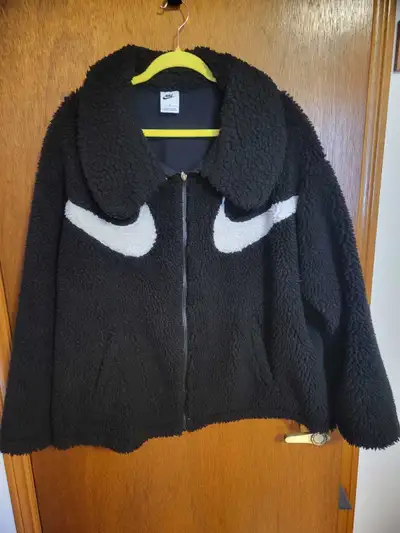 Nike crop Sherpa zip up jacket, View more