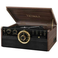 Victrola 370B 7-in-1 Nostalgic Belt Drive Turntable with USB Enc