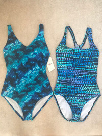 Women's Speedo One-Piece Swimsuit - Black/Blue/Turq - 10 - NEW