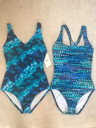 Women's Speedo One-Piece Swimsuit - Black/Blue/Turq - 10 - NEW, View more