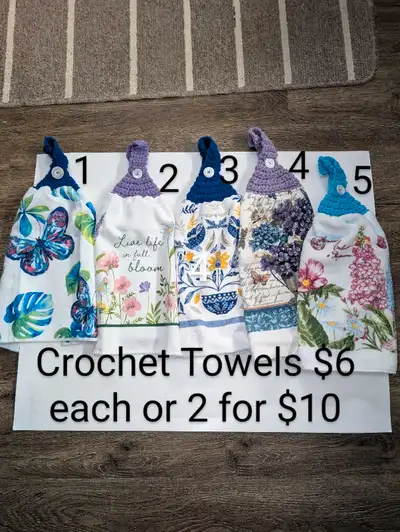 Crochet Towels $6 each or 2/$10, View more