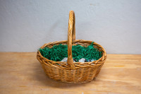 Large Natural Colored Braided Wicker Basket