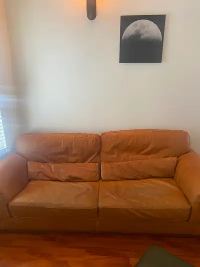 Leather Sofa and pillows, View more