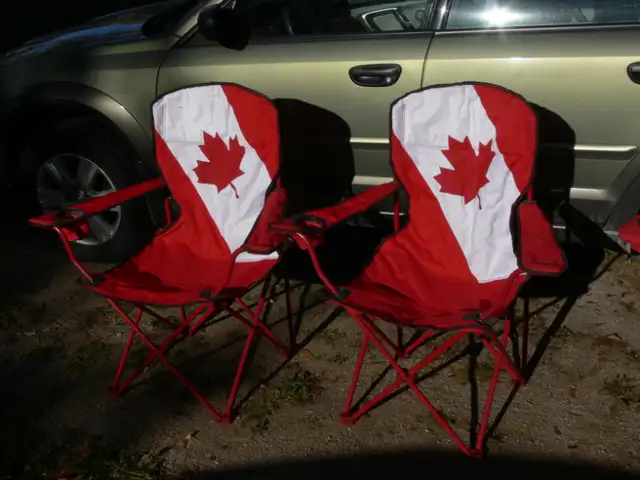 Maple Leaf Folding Arm Chair Ozark Trail Red in Fishing, Camping & Outdoors in Owen Sound - Image 3