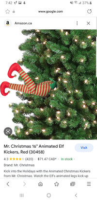 New in Box Mr. Christmas Animated Elf Kicking Legs (battery-oper