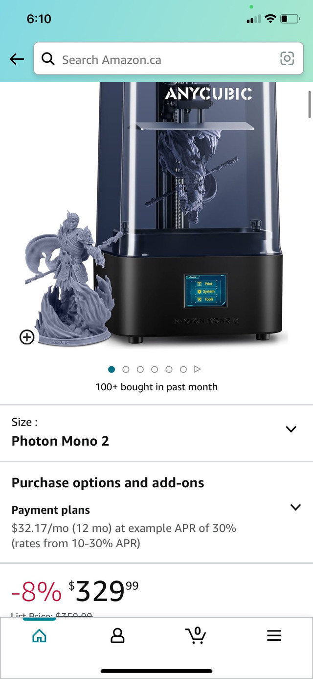 ANYCUBIC Photon Mono 2, Resin 3D Printer with 6.6" 4K + LCD Mono in Other in Markham / York Region - Image 2
